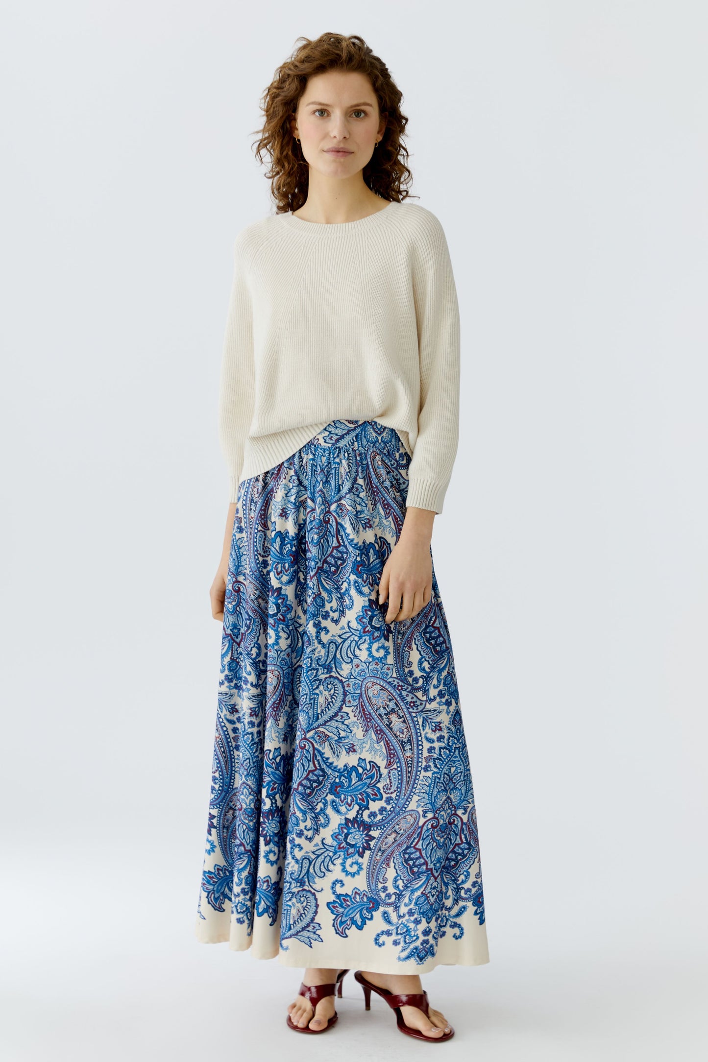 Oui Paisley Print Skirt 96390