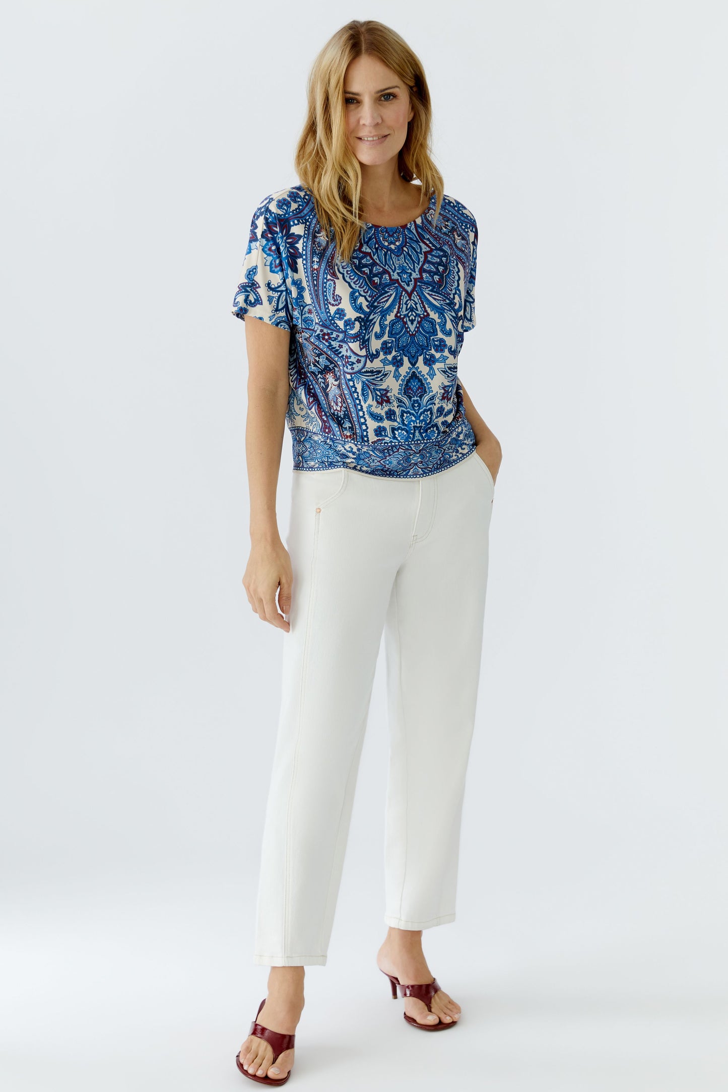 Oui Paisley Print Top 96408