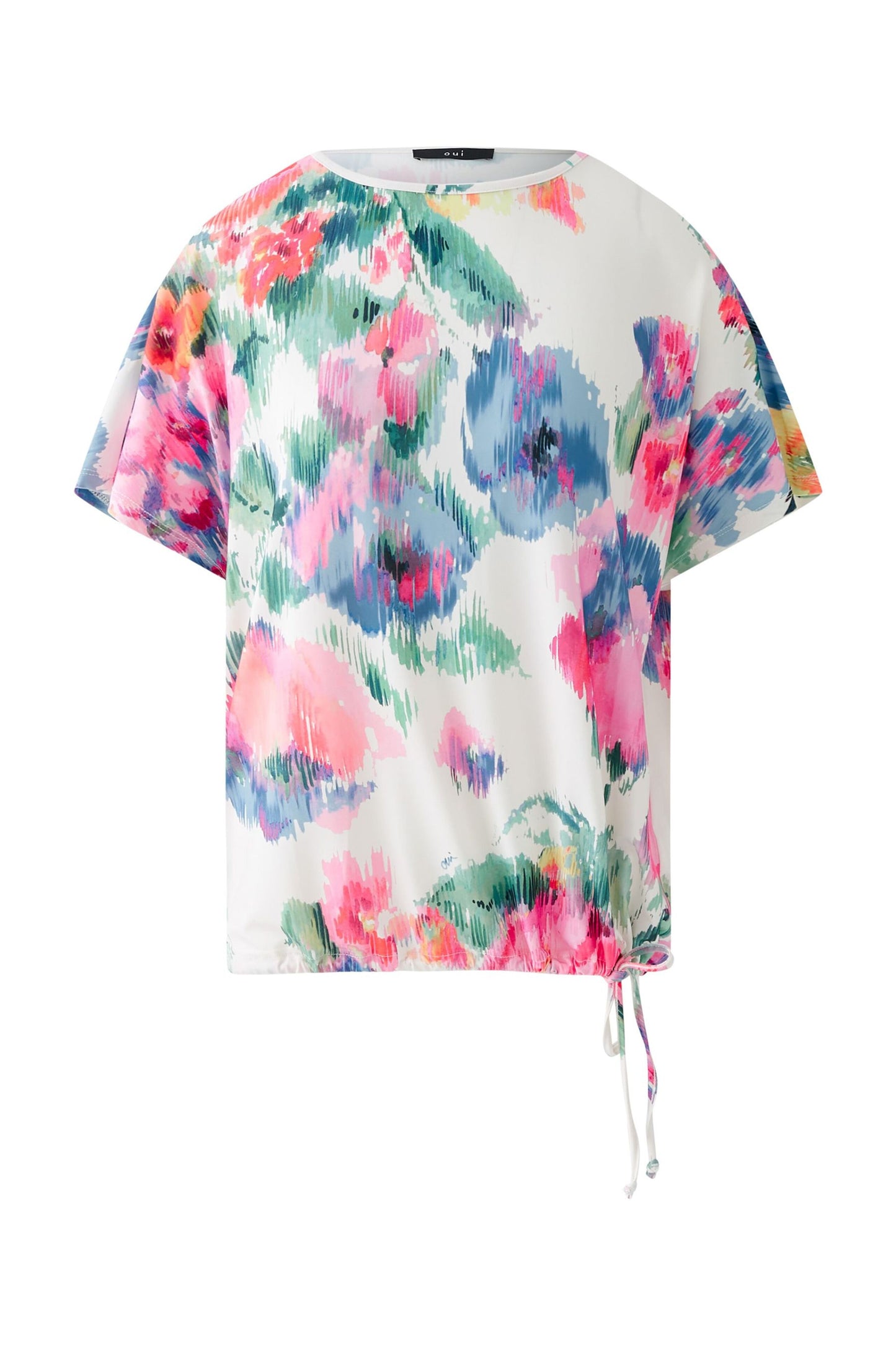 Oui Abstract Rose Print Top 93097