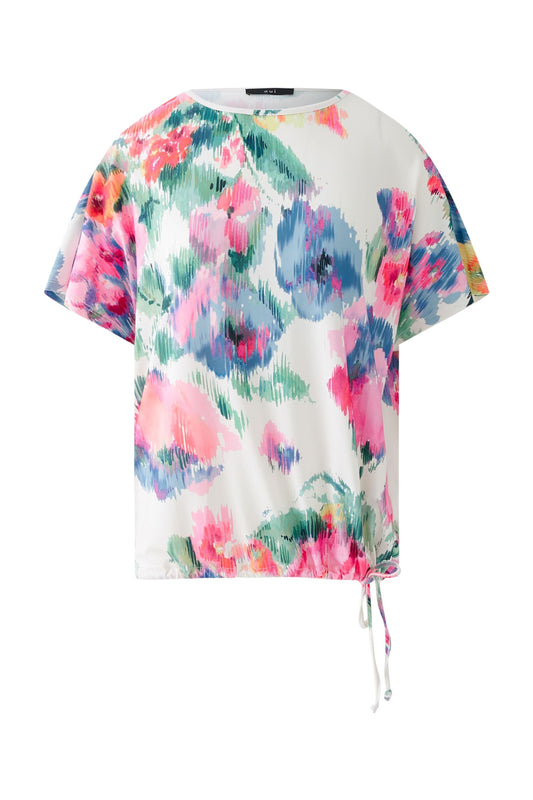 Oui Abstract Rose Print Top 93097