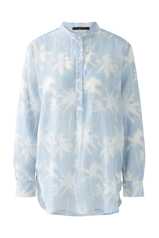 Oui Print Cotton Blouse 93136