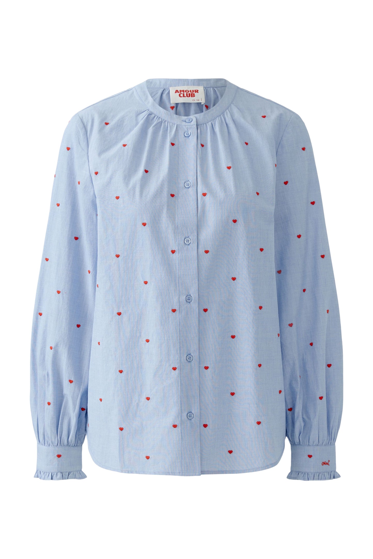 Oui Blue & Red Heart Shirt 96072