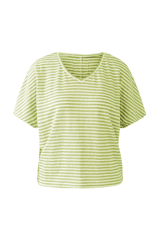 Oui Lime/White Stripe T-Shirt 92905