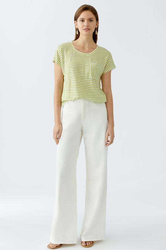 Oui Lime/White Pocket T-Shirt 92906