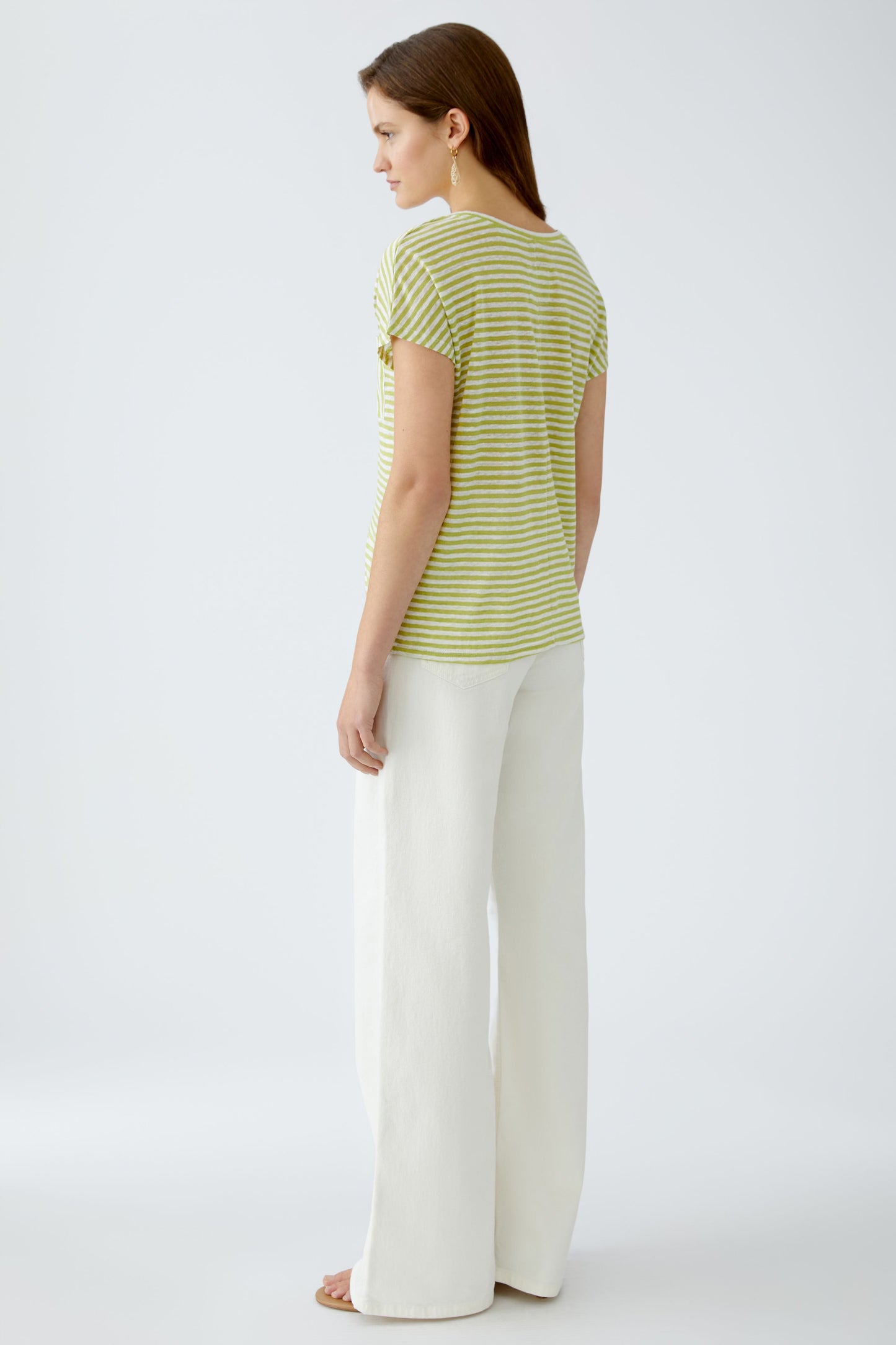 Oui Lime/White Pocket T-Shirt 92906