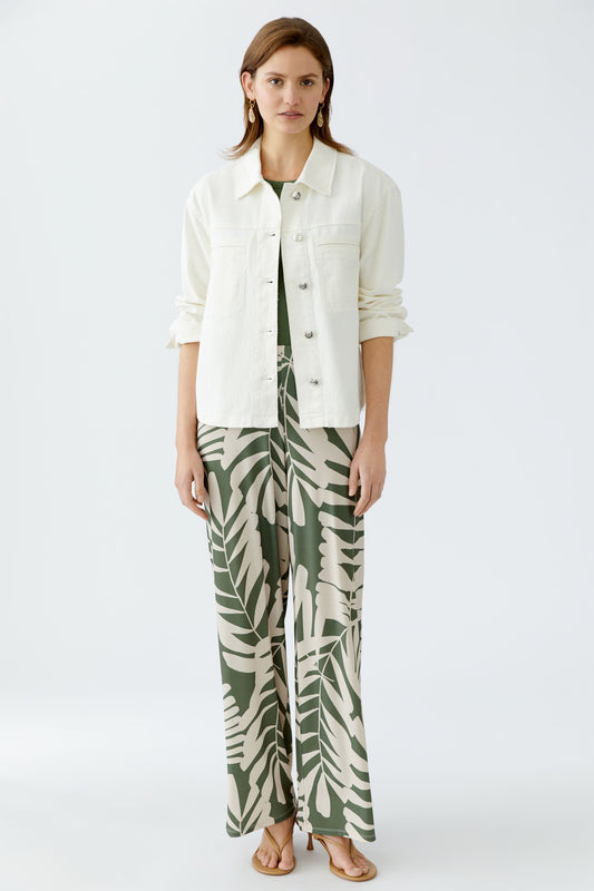 Oui Palm Print Trousers 92808