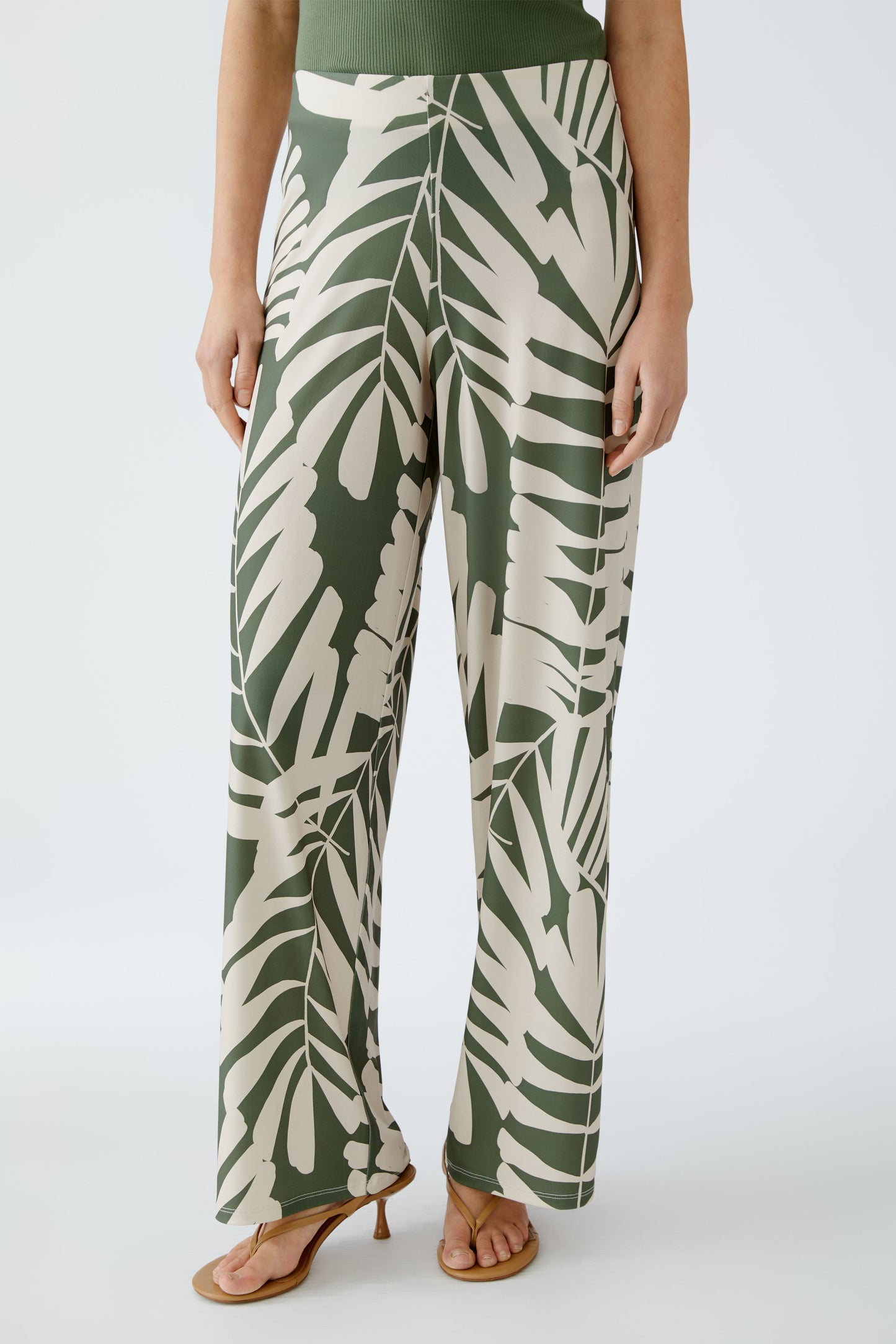 Oui Palm Print Trousers 92808