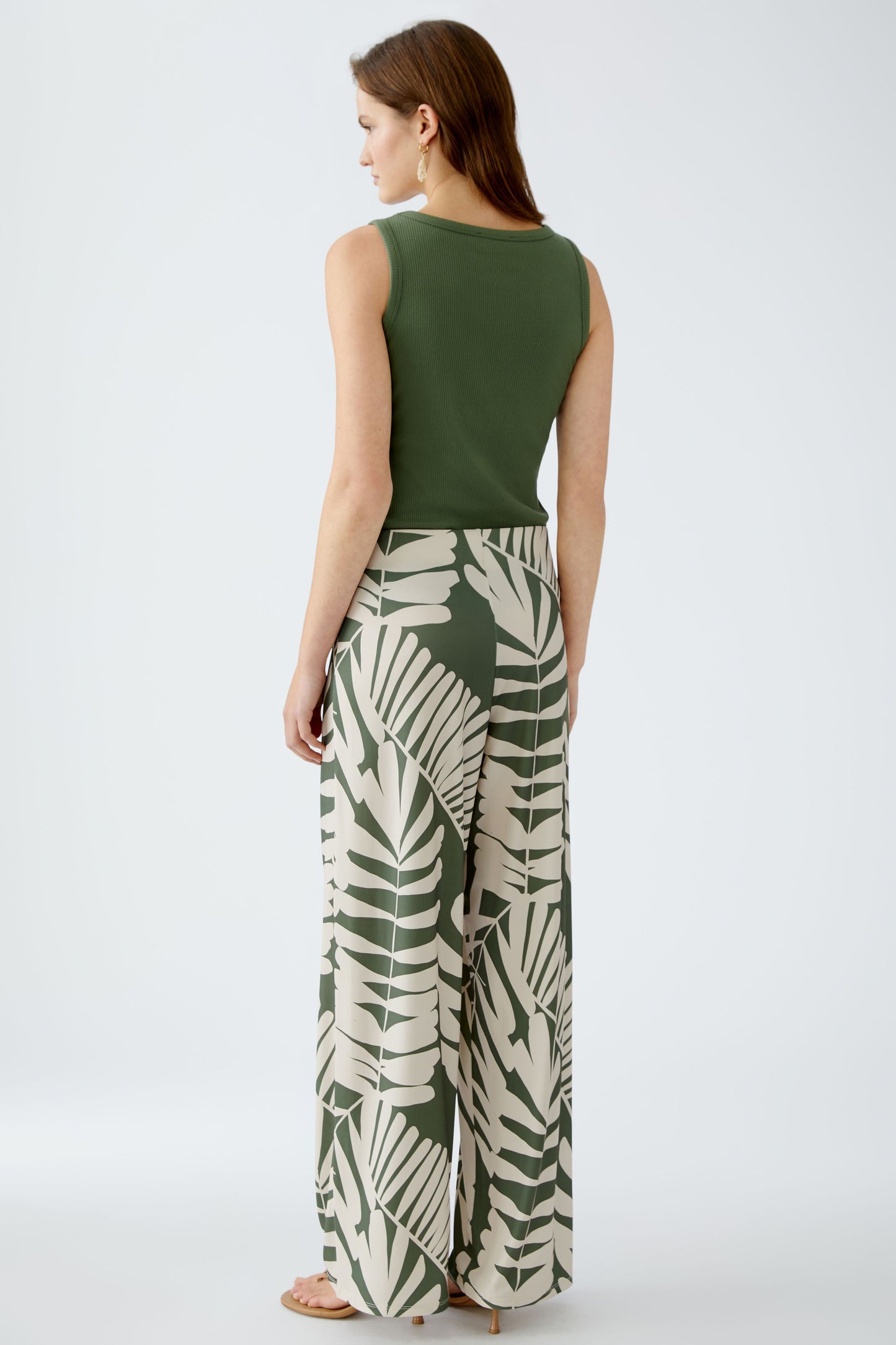 Oui Palm Print Trousers 92808
