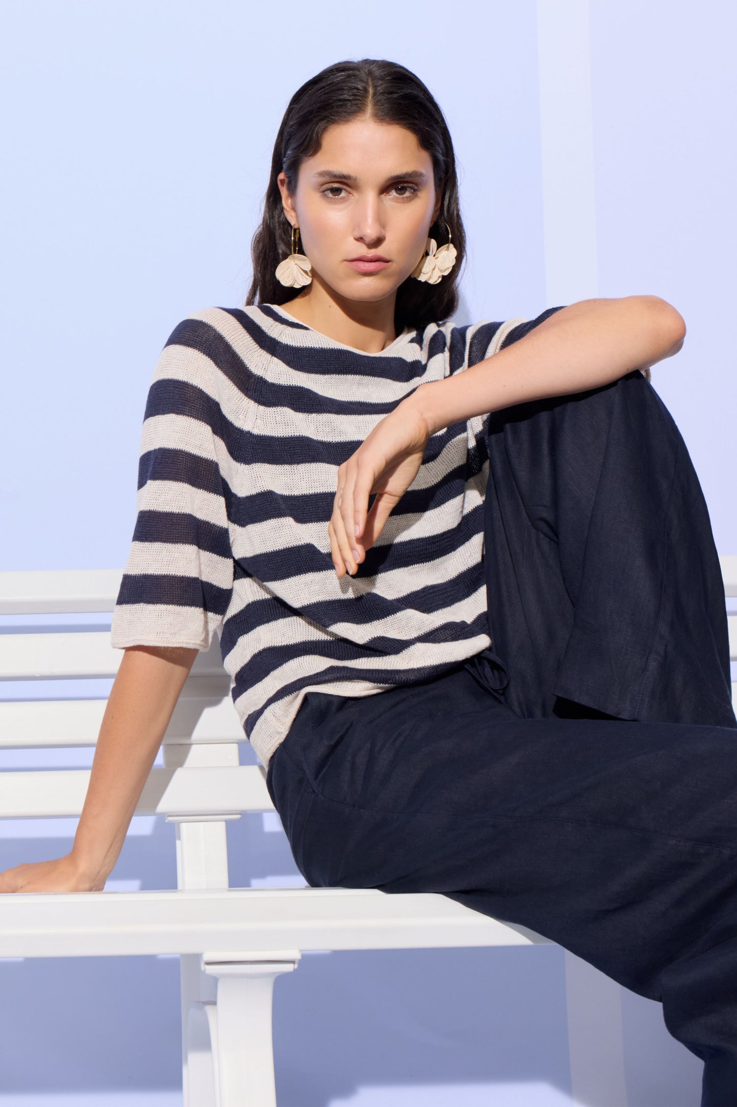 Oui Stripe Sweater 97418
