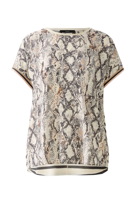 Oui Snake Print T-Shirt 92254