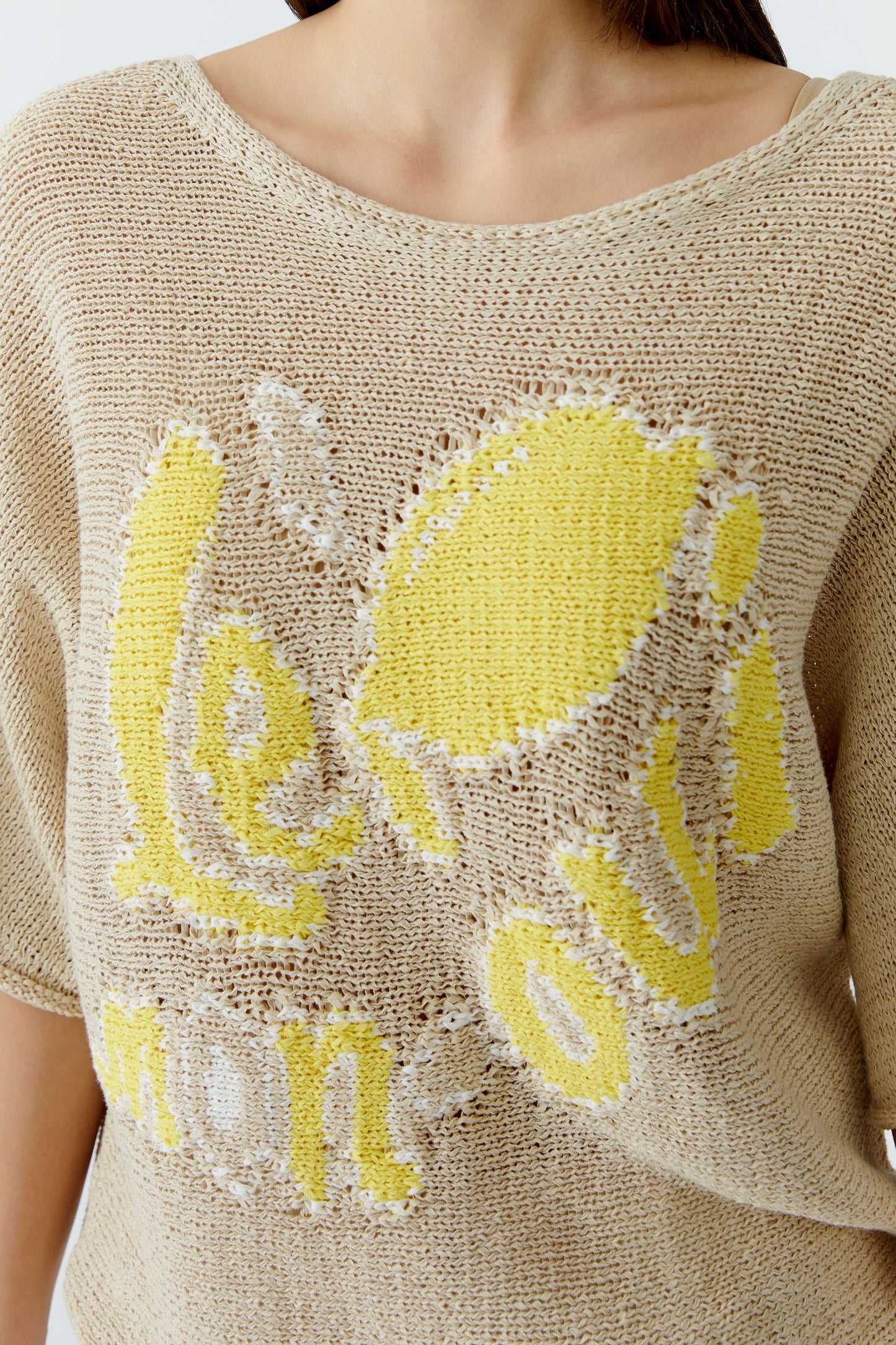 Oui Lemon Front Sweater 97433