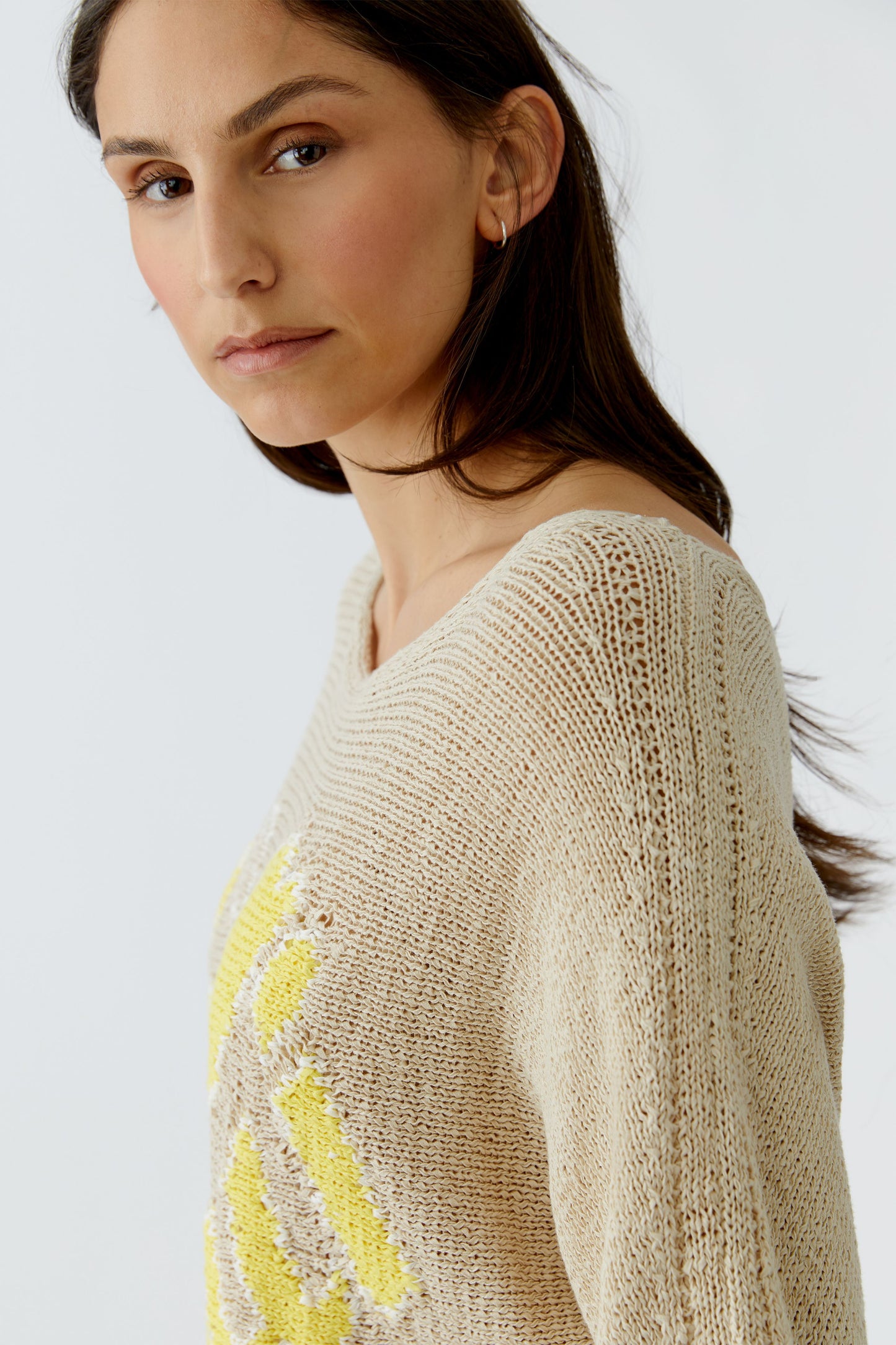 Oui Lemon Front Sweater 97433