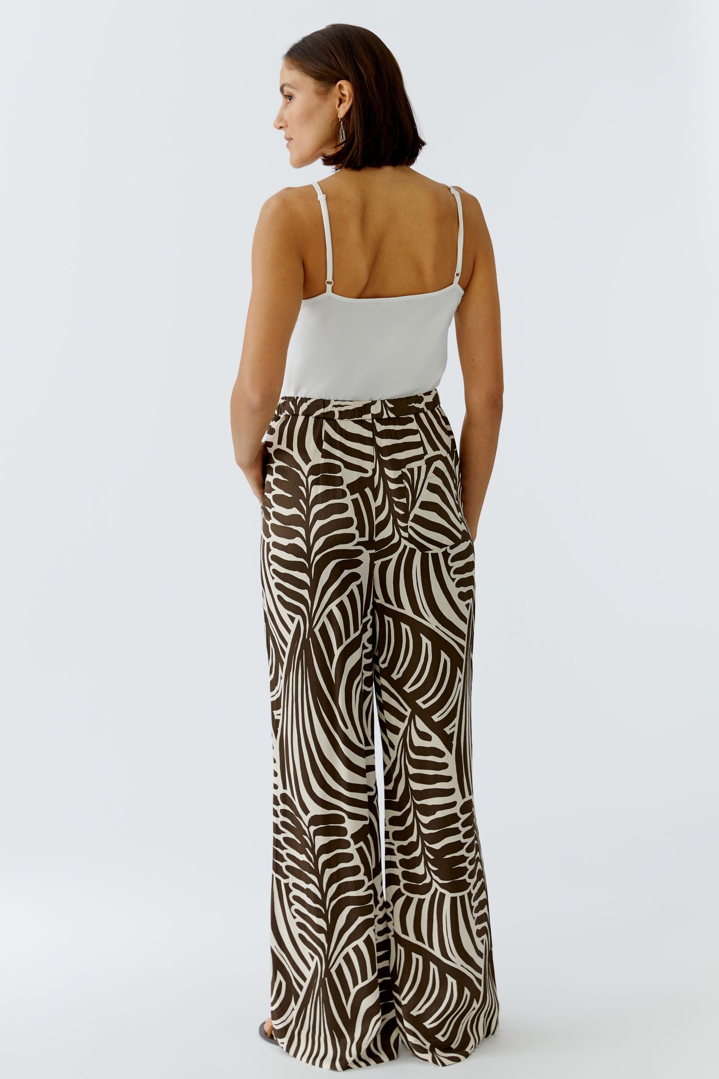 Oui Palm Print Trousers 97481