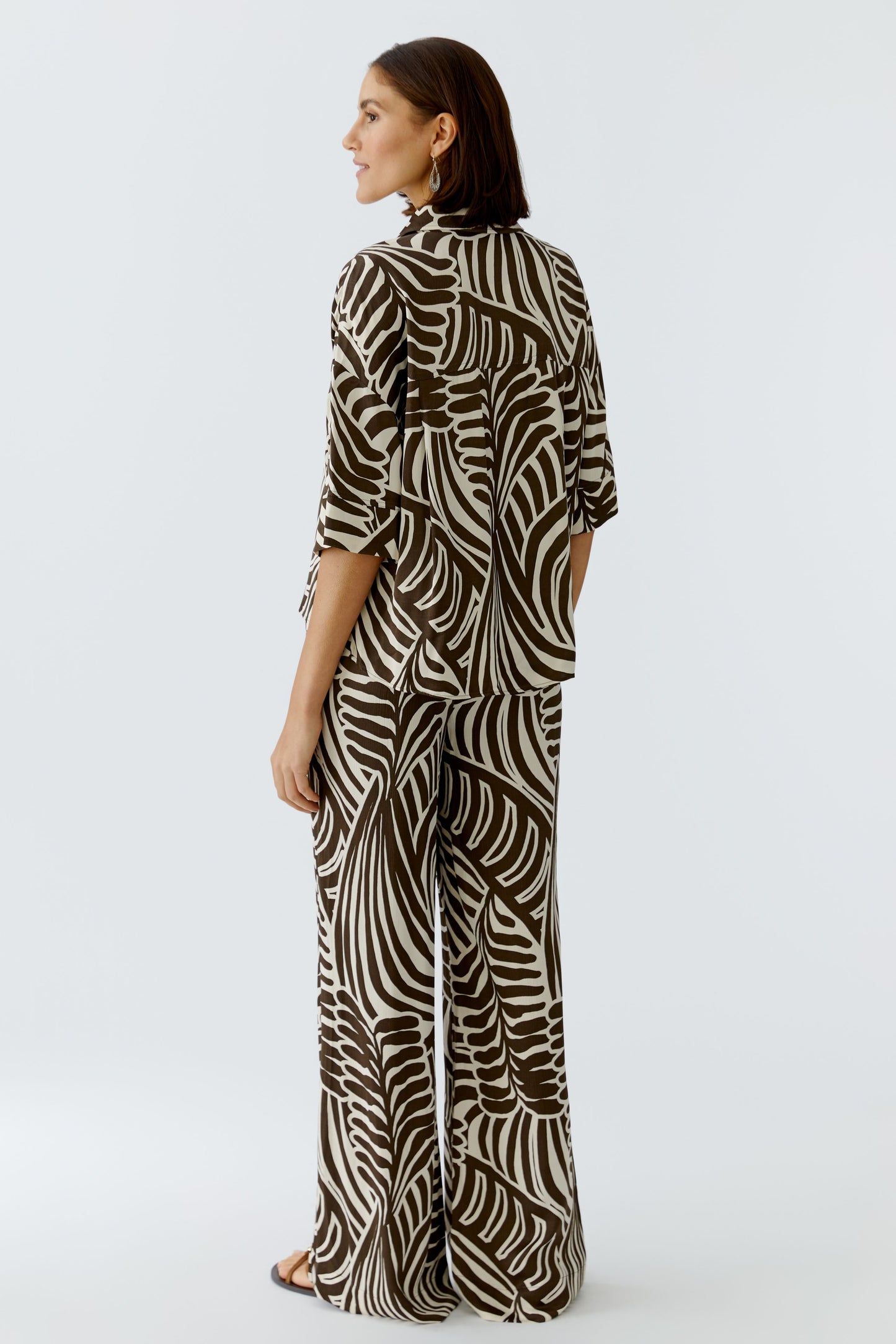Oui Palm Print Shirt 97532