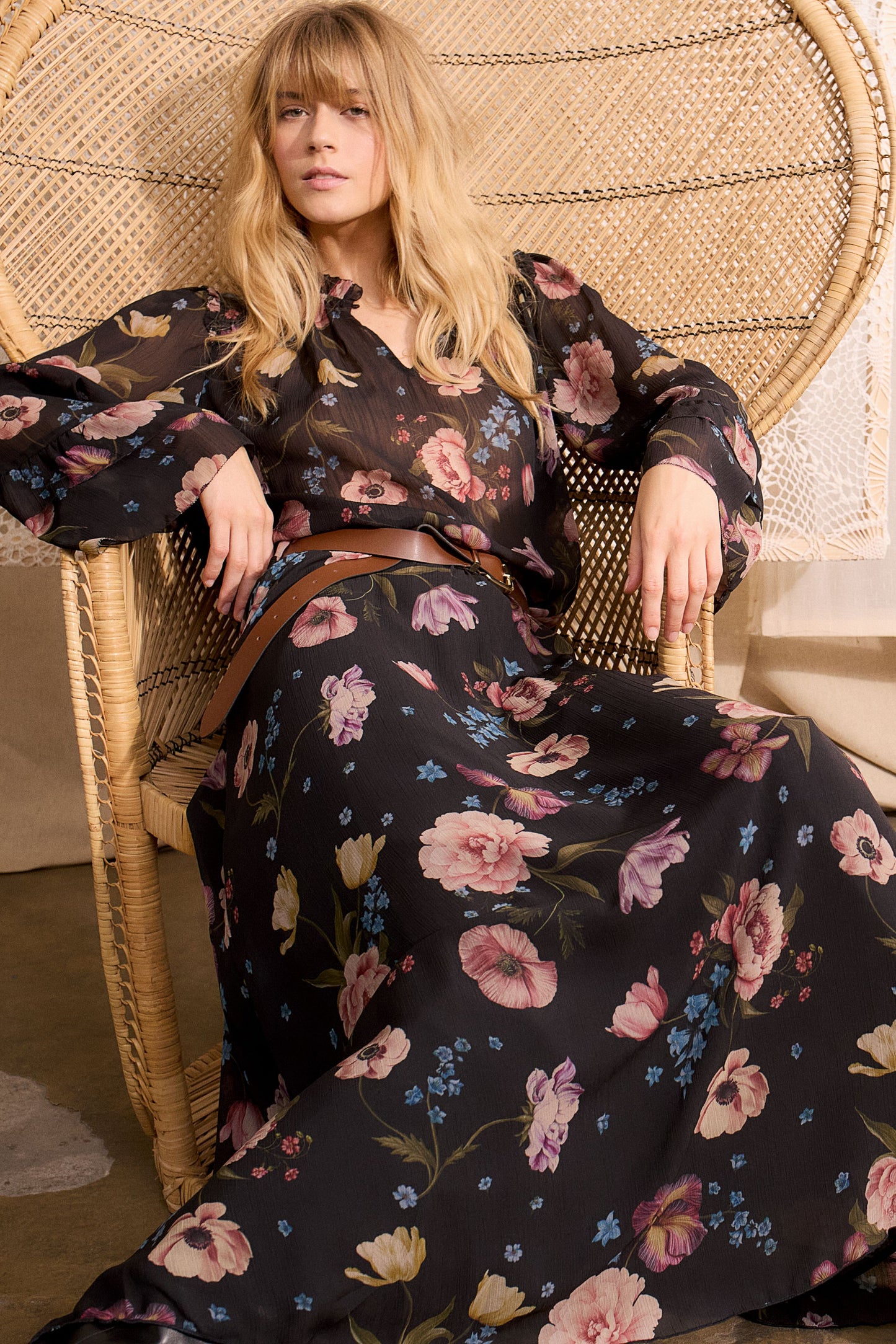 Oui Floral Maxi Skirt 96651
