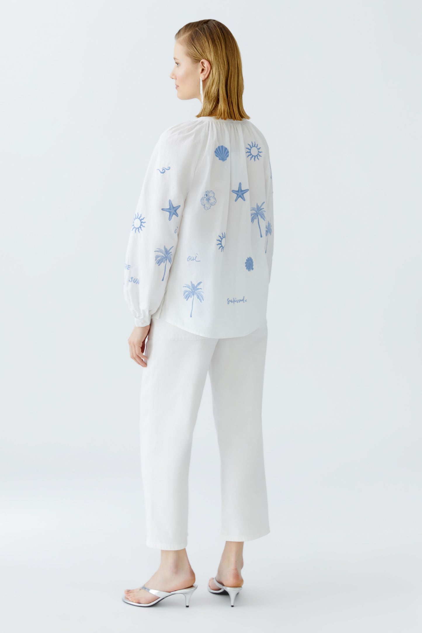 Oui Cotton Embroidered Shirt 93211