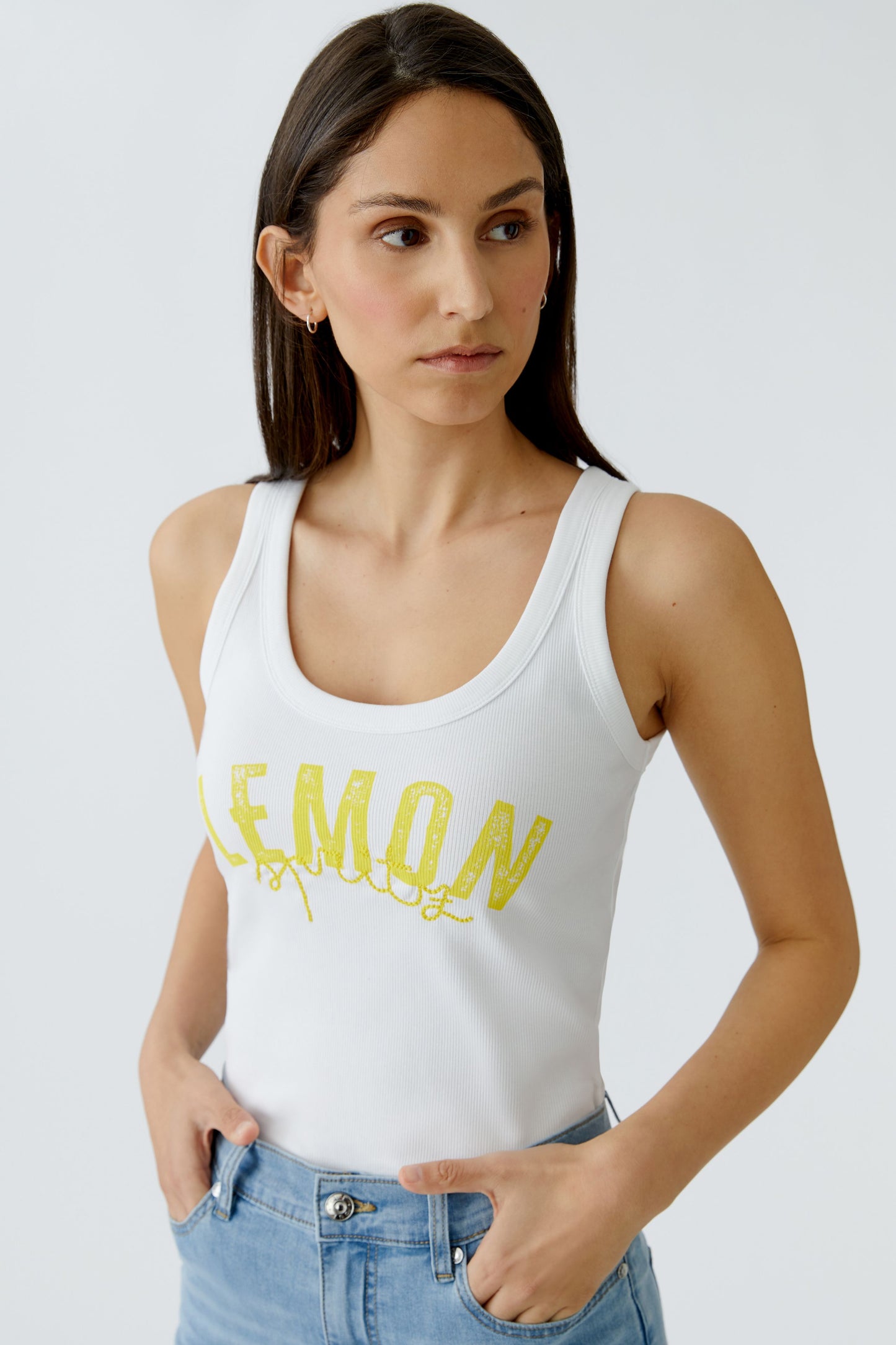 Oui Lemon Front Vest 97457