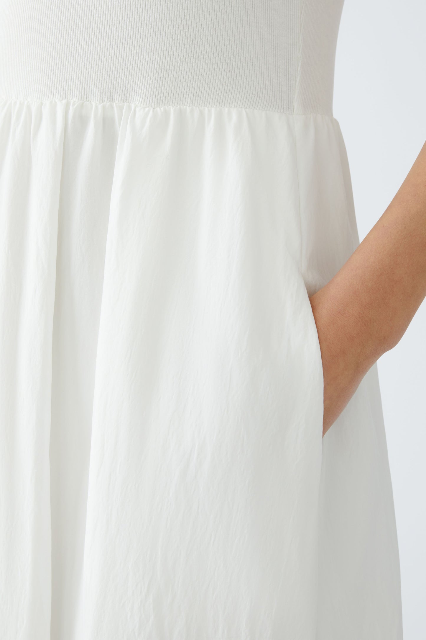 Oui White Vest Top Full Skirt Dress 91814