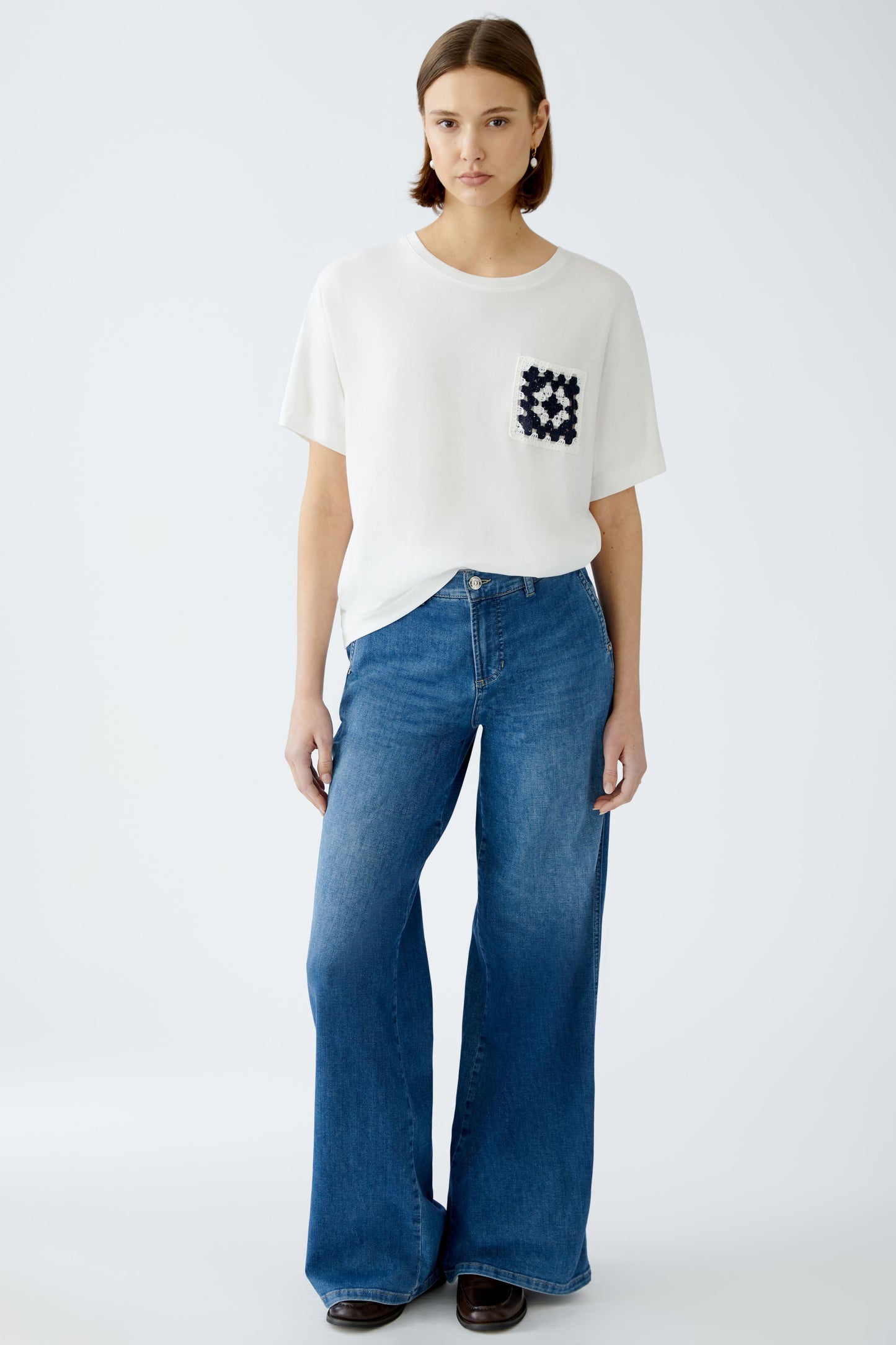 Oui Crochet Pocket T-Shirt 91851