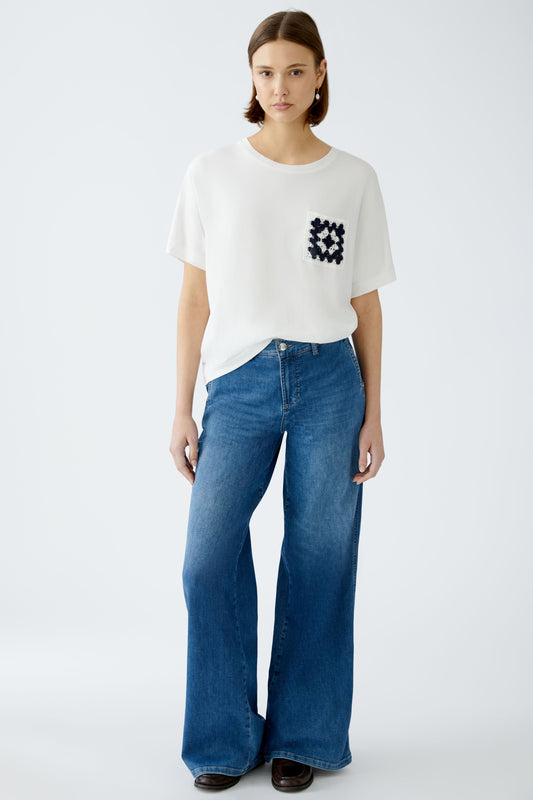 Oui Crochet Pocket T-Shirt 91851