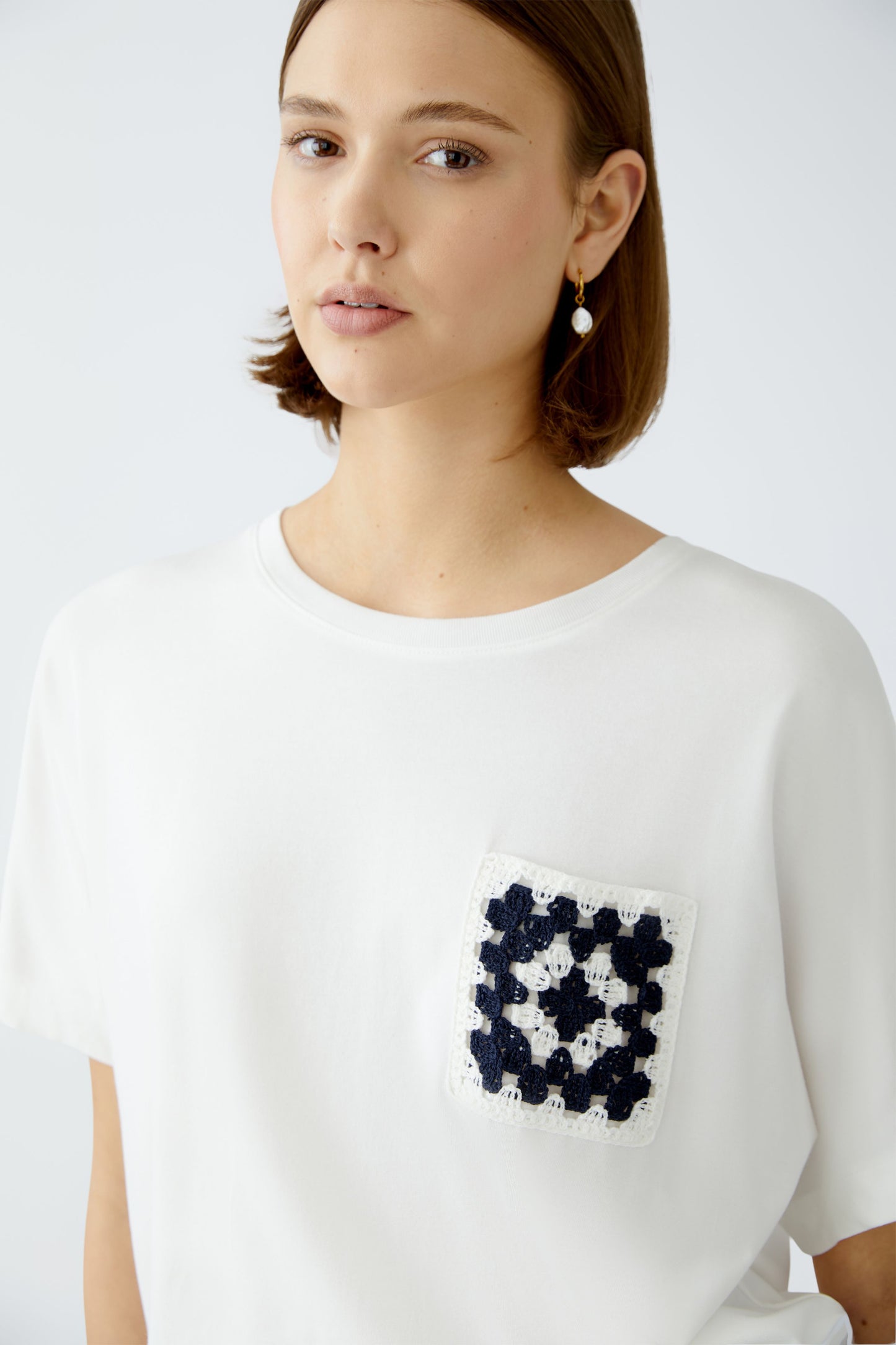 Oui Crochet Pocket T-Shirt 91851