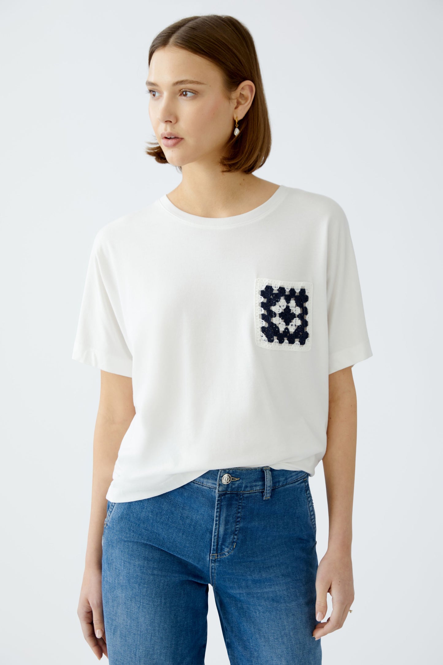 Oui Crochet Pocket T-Shirt 91851