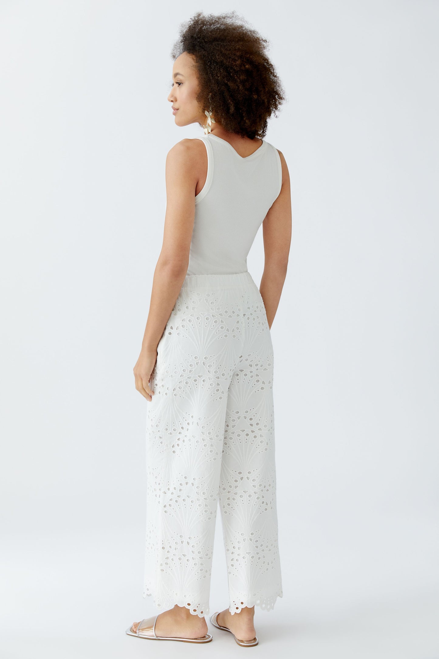 Oui Off White Broderie Anglaise Culottes 93556
