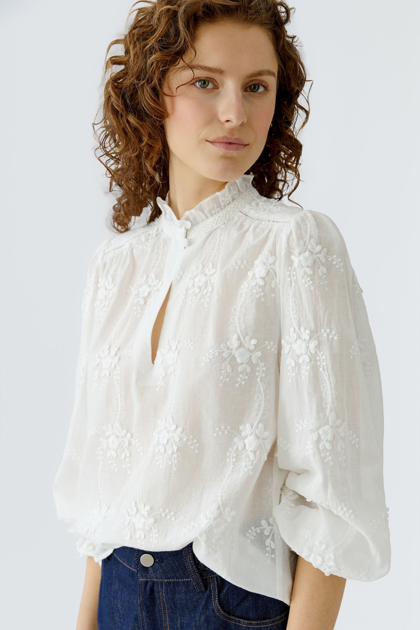 Oui Embroidered Blouse 96713