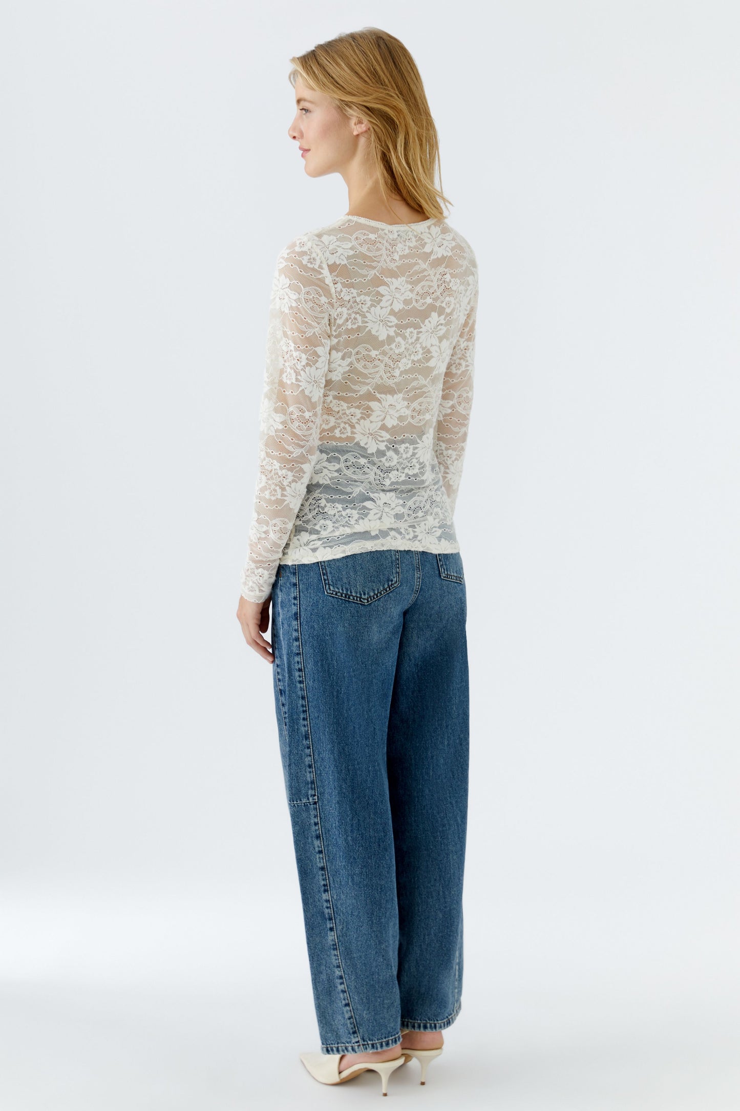 Oui Cream Lace Top 96030