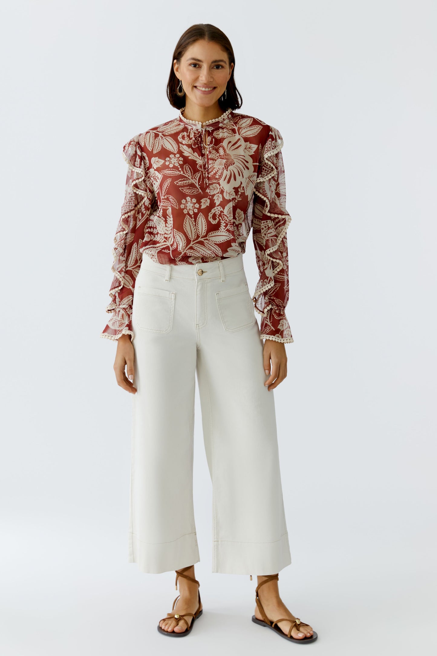 Oui Cream Jeans 97480