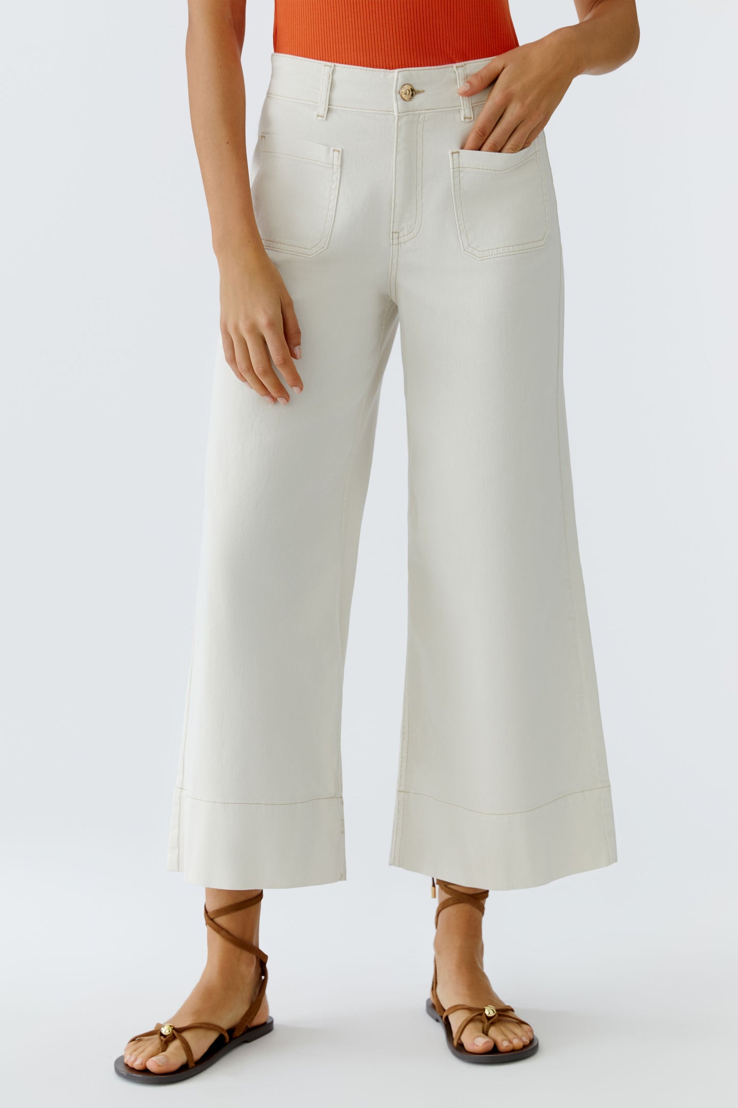 Oui Cream Jeans 97480