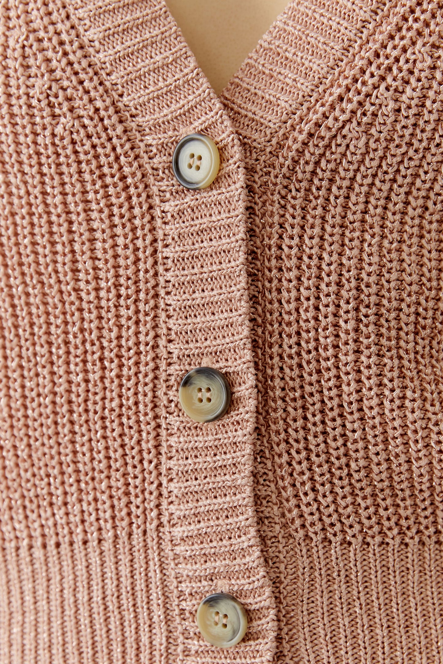 Oui Dusty Rose Sparkle Cardigan 96500