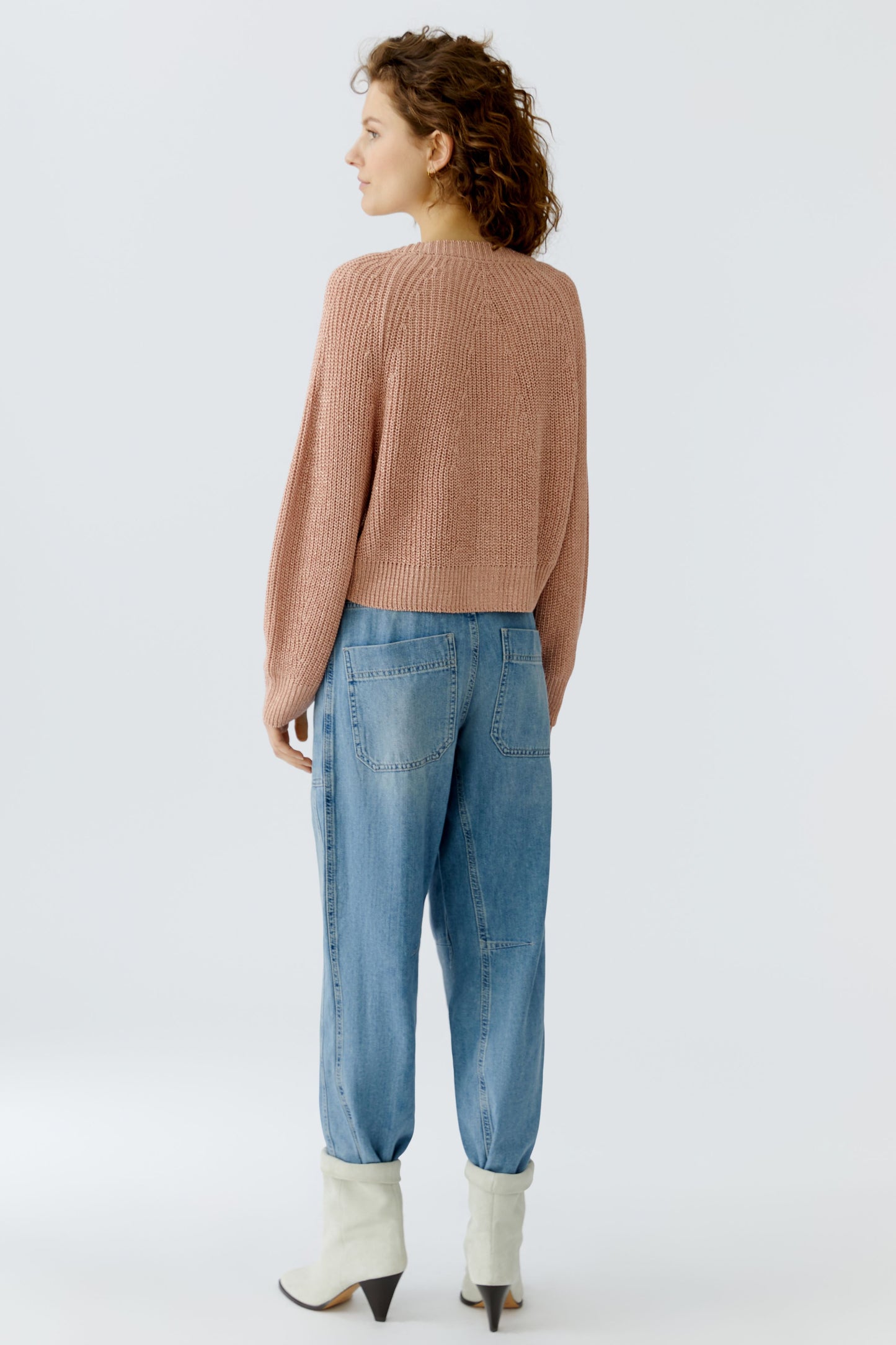 Oui Dusty Rose Sparkle Cardigan 96500