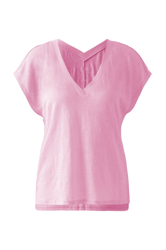 Oui Pink Linen T-Shirt 92909