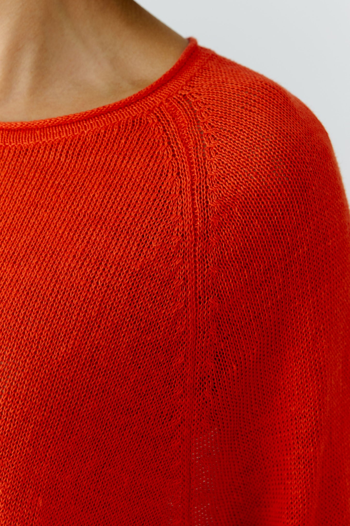 Oui Red Linen Sweater 97419