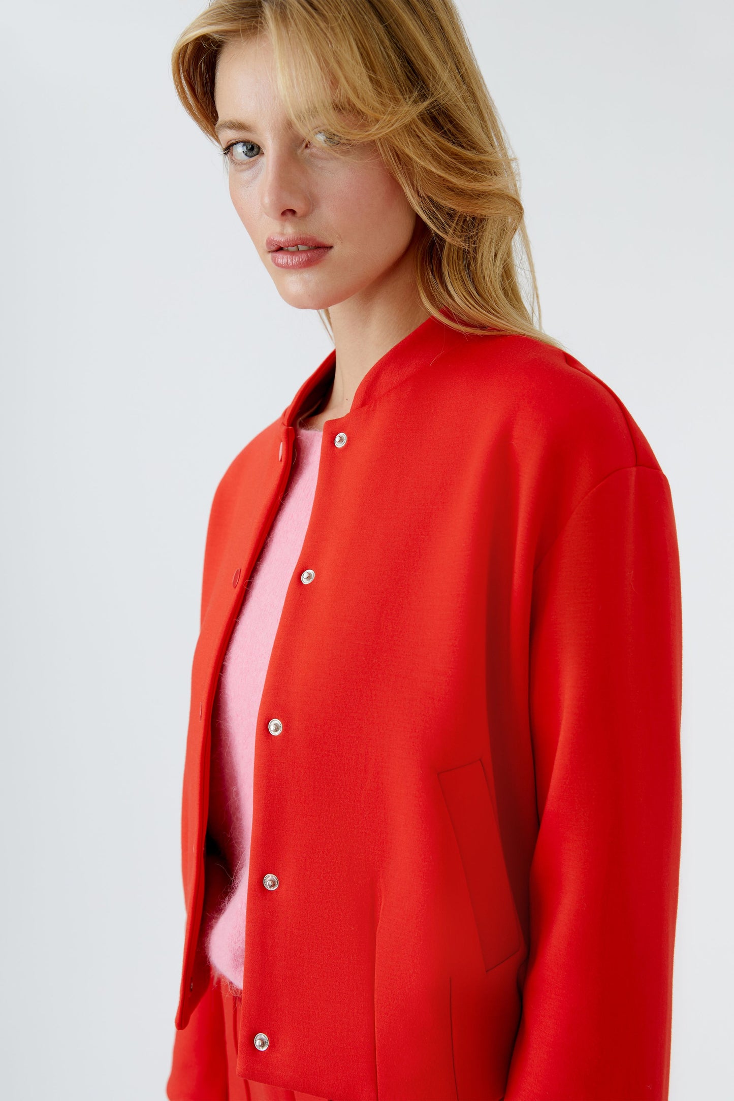 Oui Red Bomber Jacket 95821