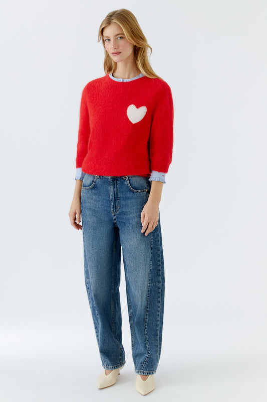 Oui Red  Pullover Sweater 95988