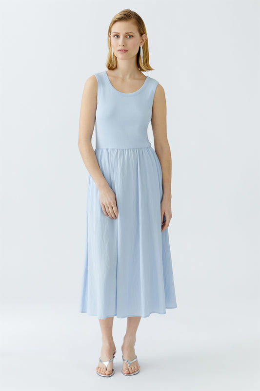 Oui Pale Blue Vest Top Full Skirt Dress 91814