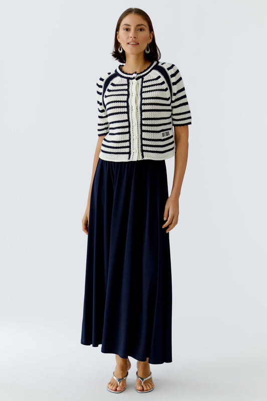 Oui Navy Long Skirt 93446