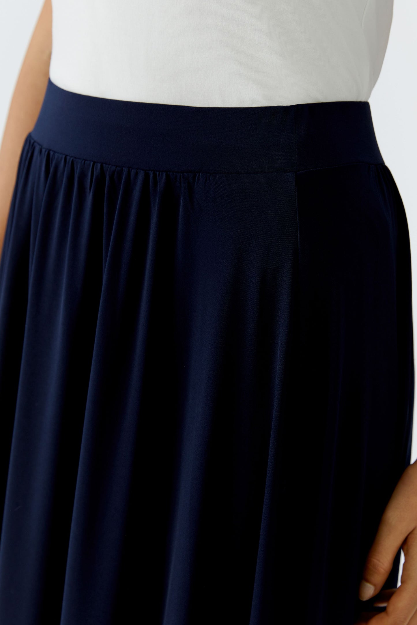 Oui Navy Long Skirt 93446