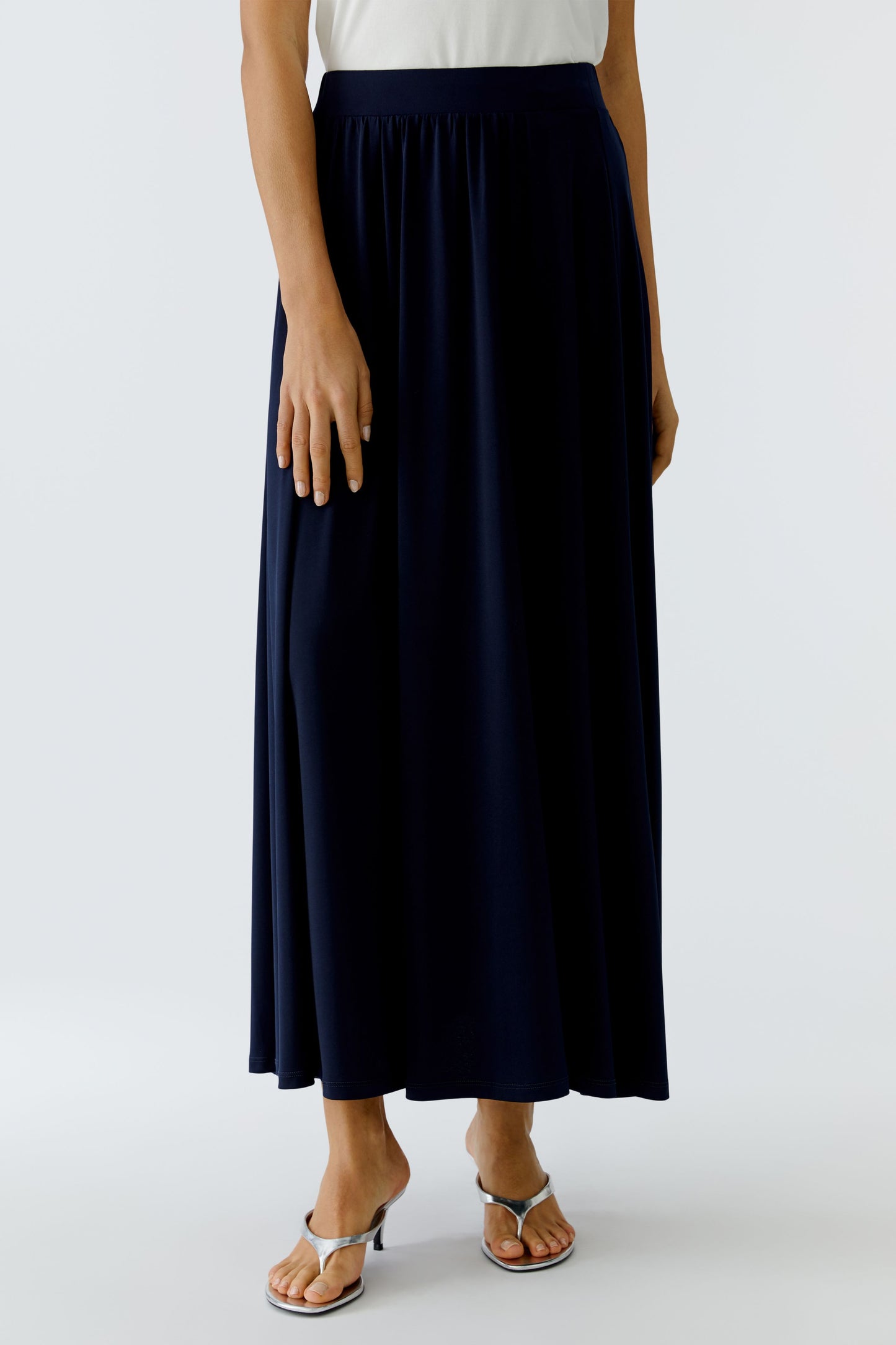 Oui Navy Long Skirt 93446