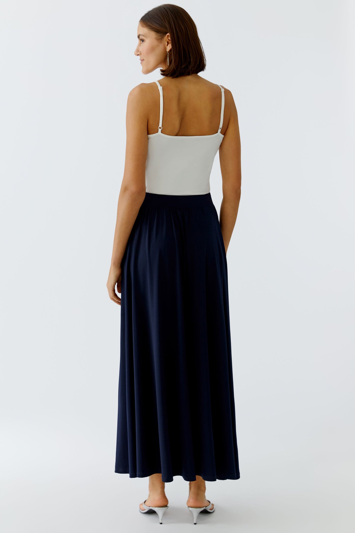 Oui Navy Long Skirt 93446
