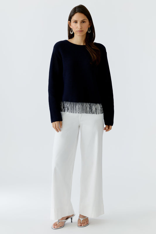 Oui Navy Sweater 97271