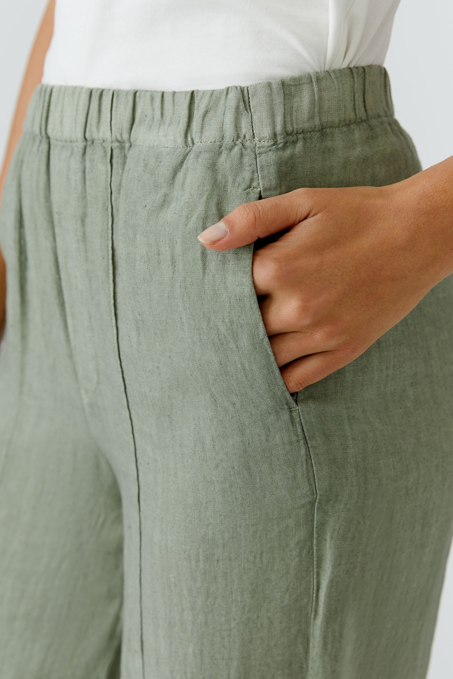 Oui Sage Trousers 97142