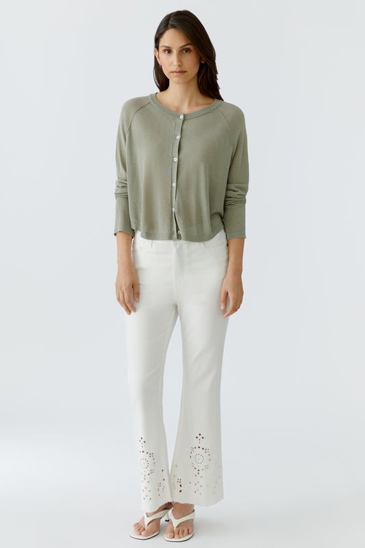 Oui Sage Reversible Cardigan 97153