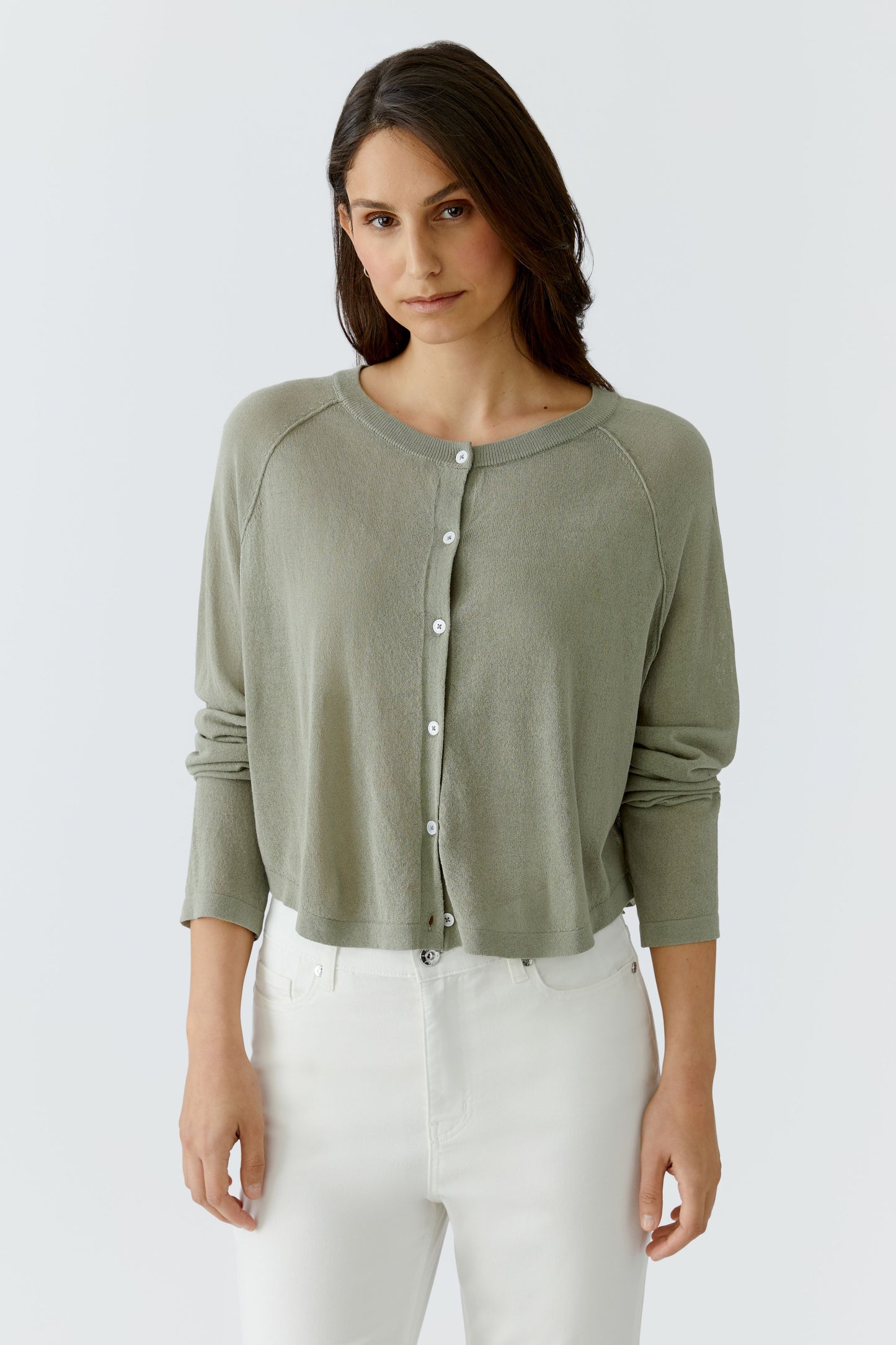 Oui Sage Reversible Cardigan 97153