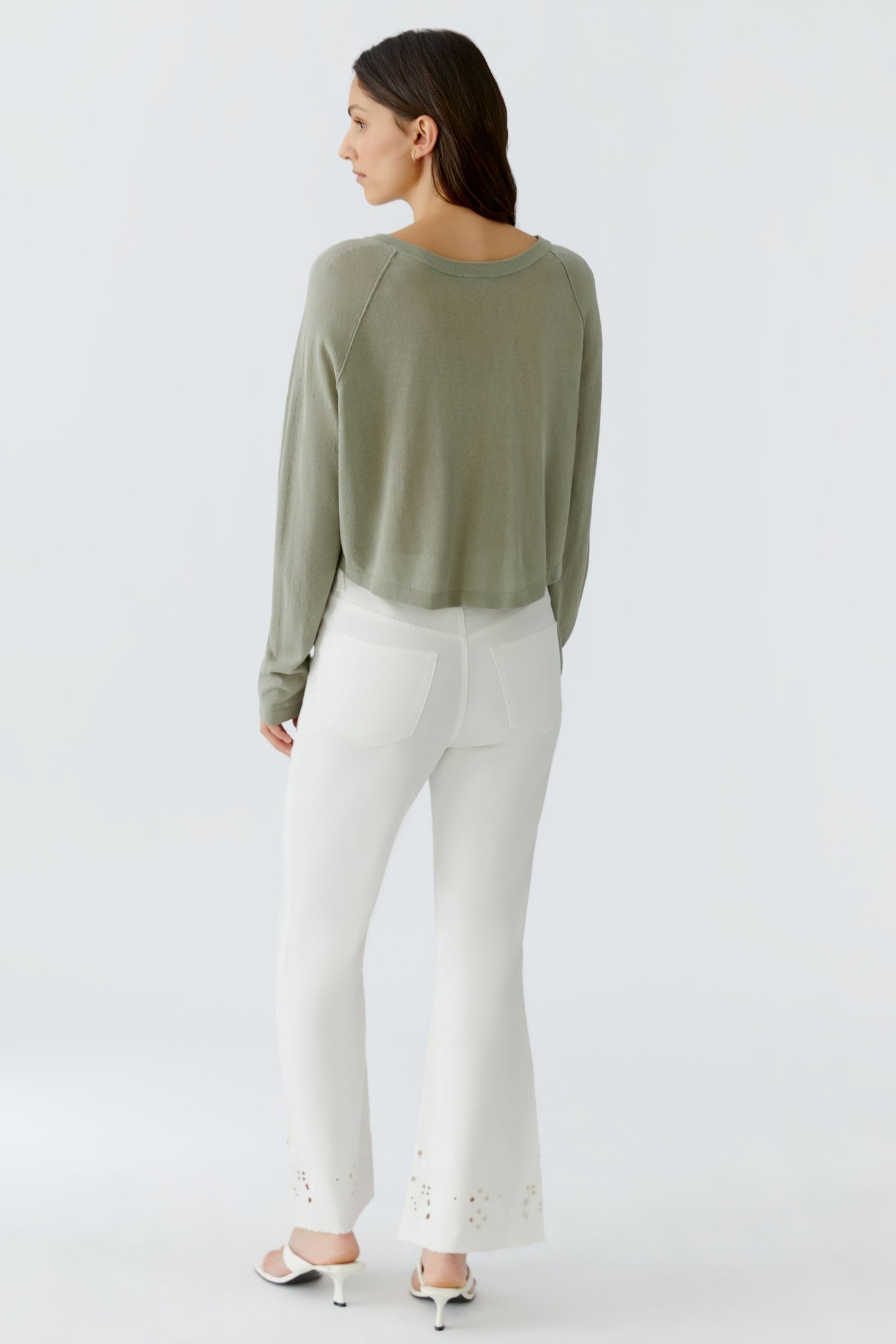 Oui Sage Reversible Cardigan 97153