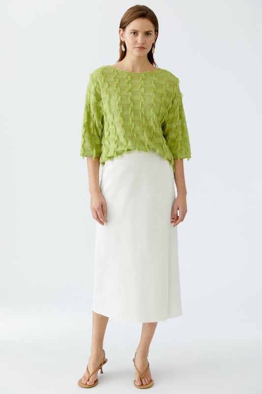 Oui Fringed Knit Sweater 93318