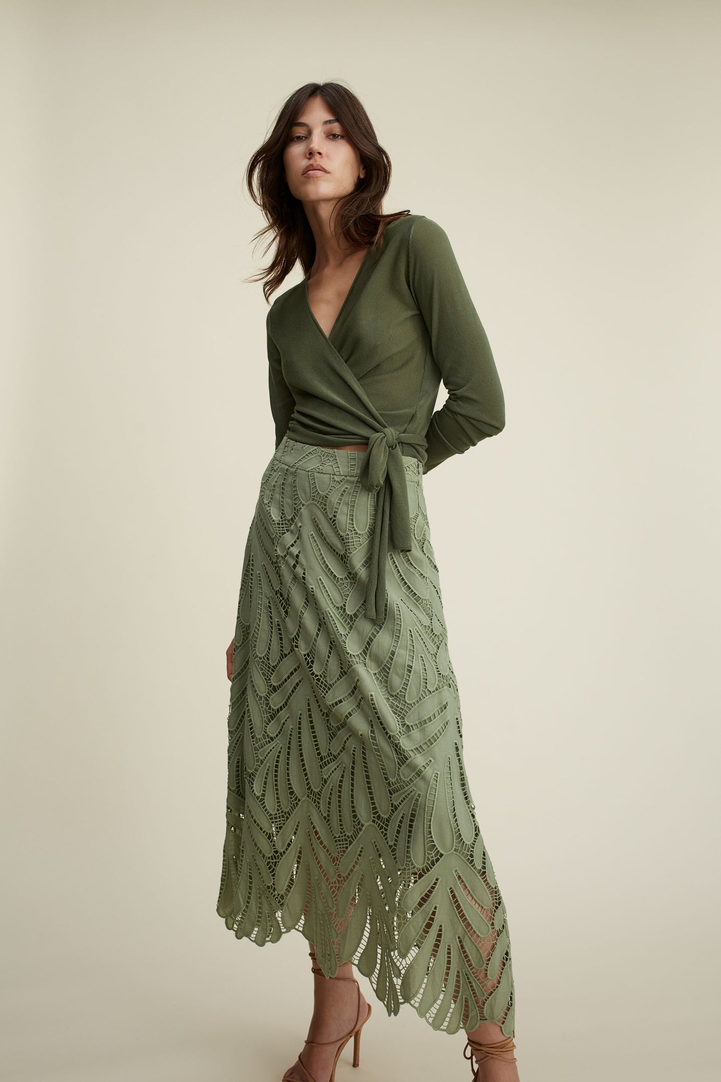 Oui Applique A-Line Skirt 92887