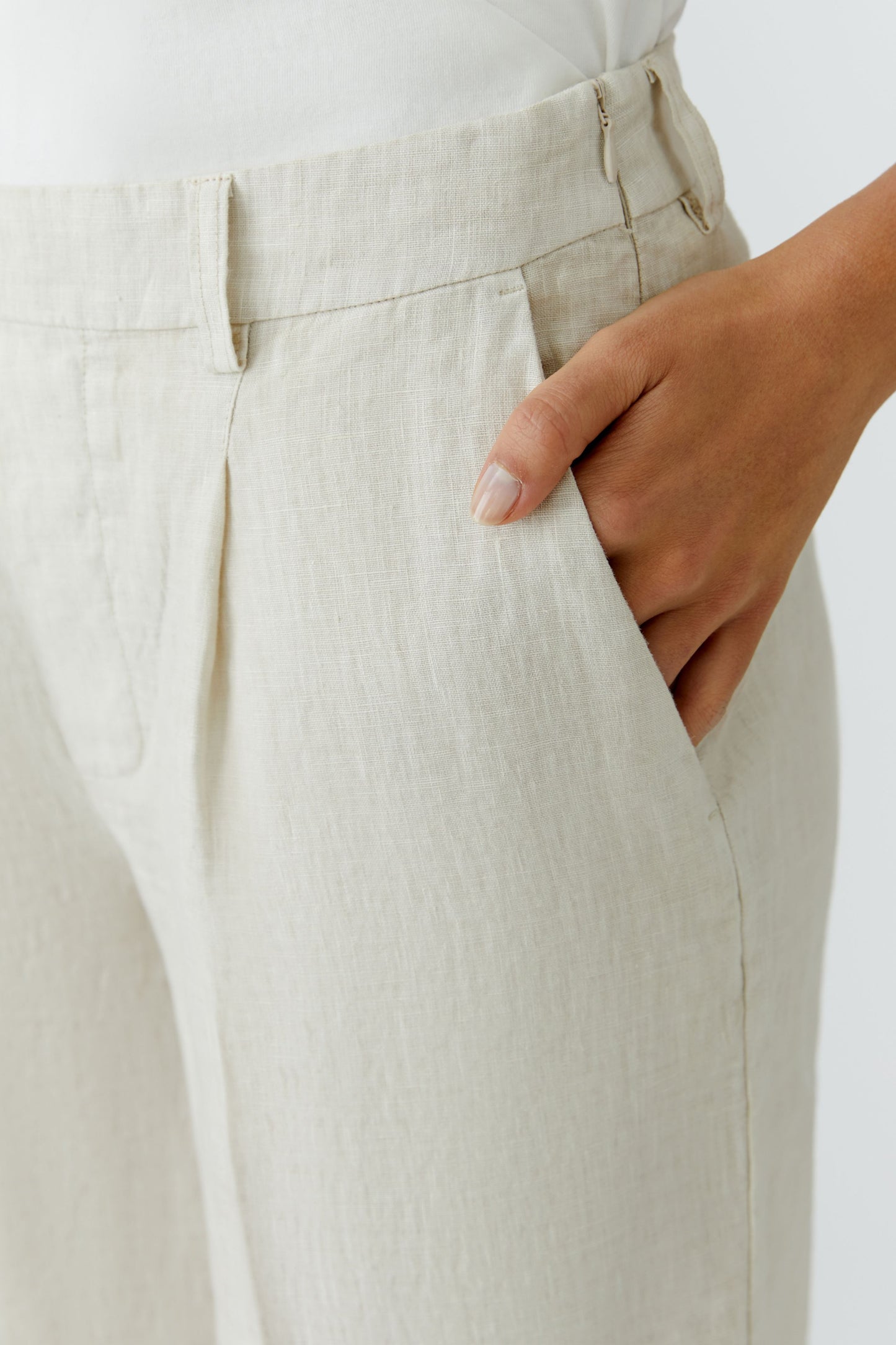 Oui Biscuit Linen Shorts 97220